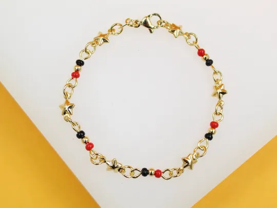 Gold Filled Azabache Beaded Bracelet