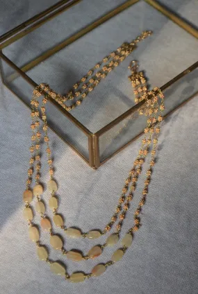 Gold  Necklace Carved citrine