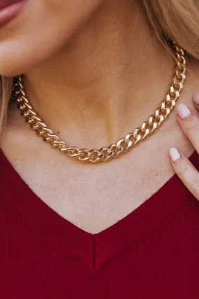 Gold Thick Chain Choker Necklace