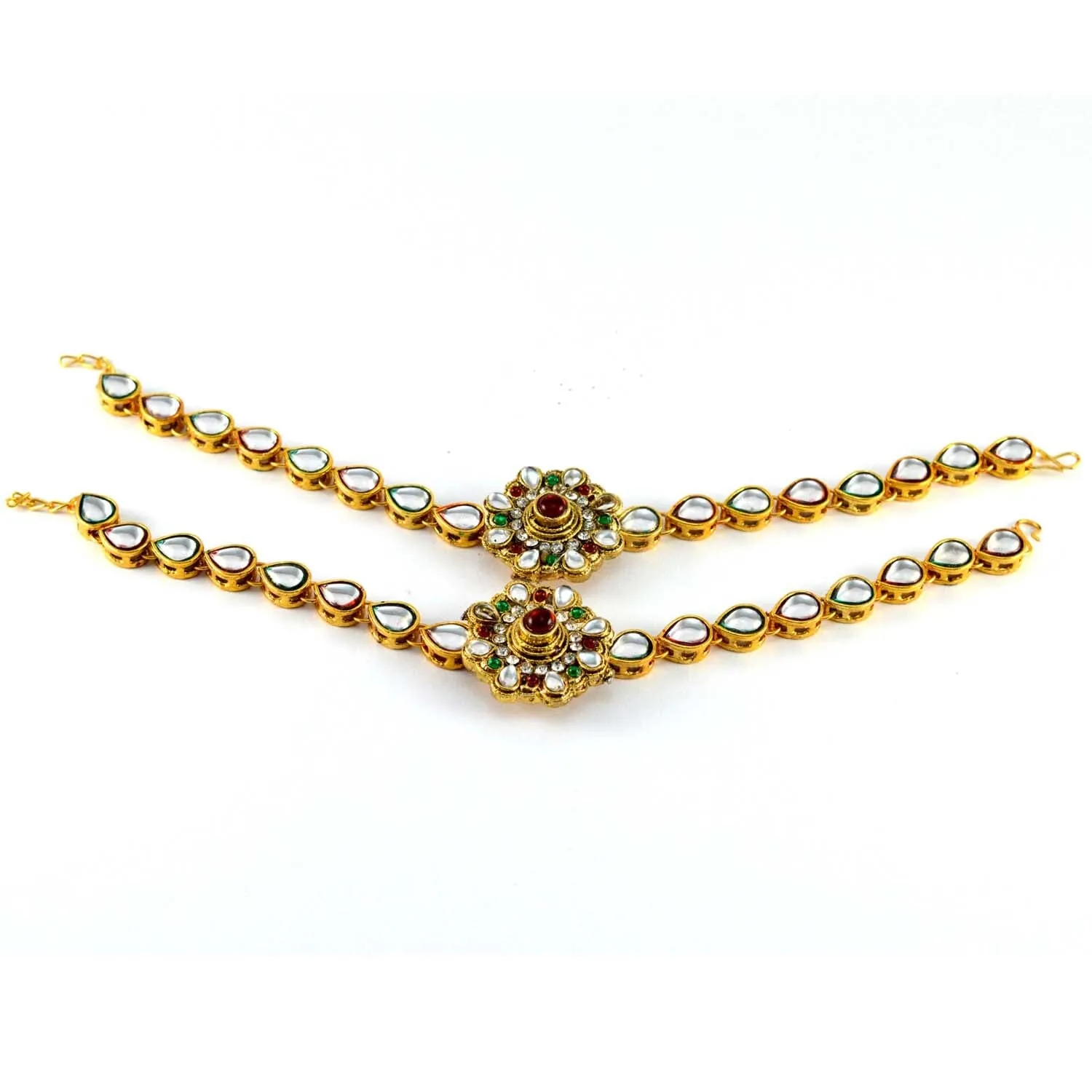 Golden  Stone Stud-Gold Platted Brass Anklet