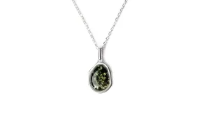 Green Amber ELEMENT Pendant Necklace - Baltic Beauty Jewellery