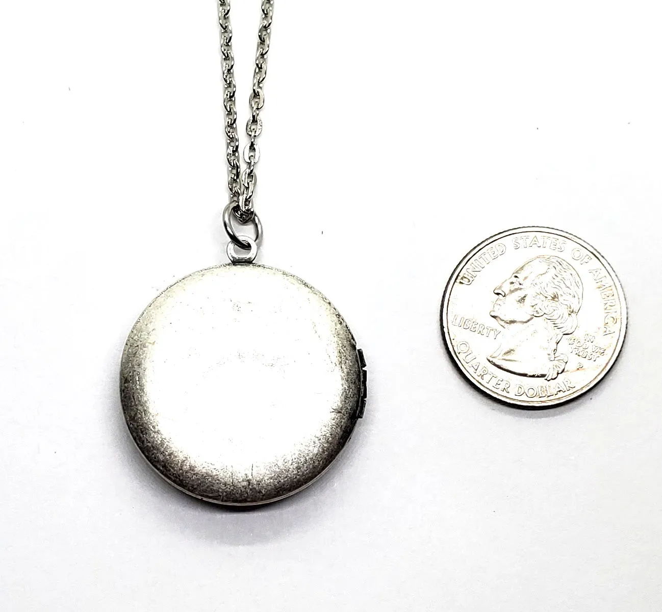 Handmade Oxidized Silver Compass Locket Necklace