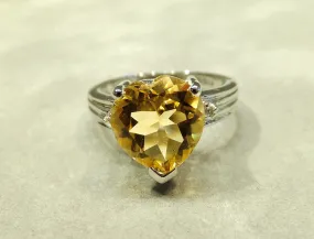 Heart Shape Citrine Gemstone Ring