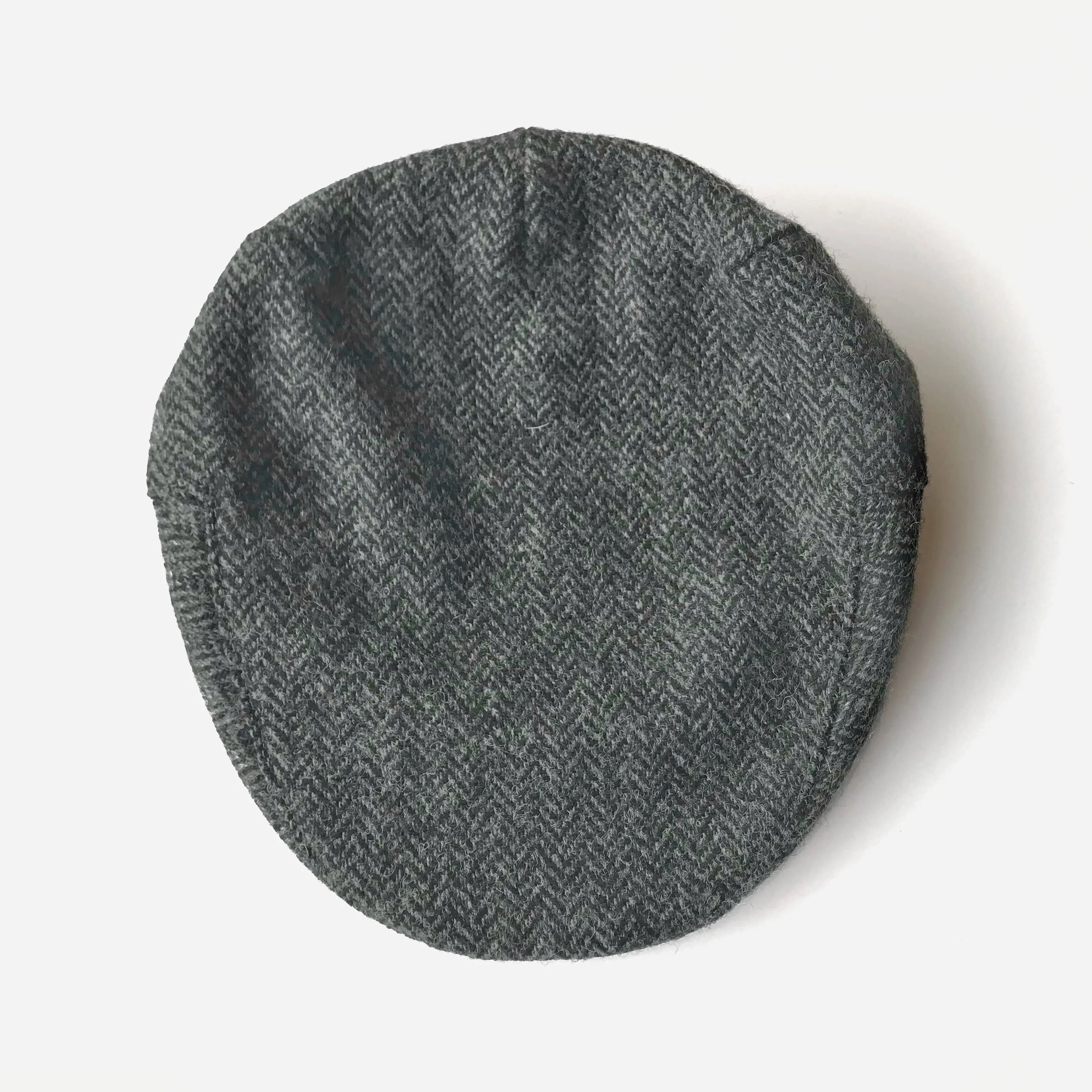 Herringbone Tweed Driving Cap - Grey