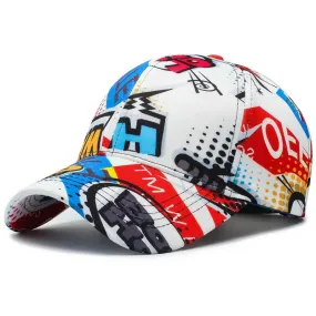 Hip Hop Graffiti Baseball Cap Men Women Street Dance Fashion Snapback Hat Print Hiphop Adjustable Kpop Hats Gorras