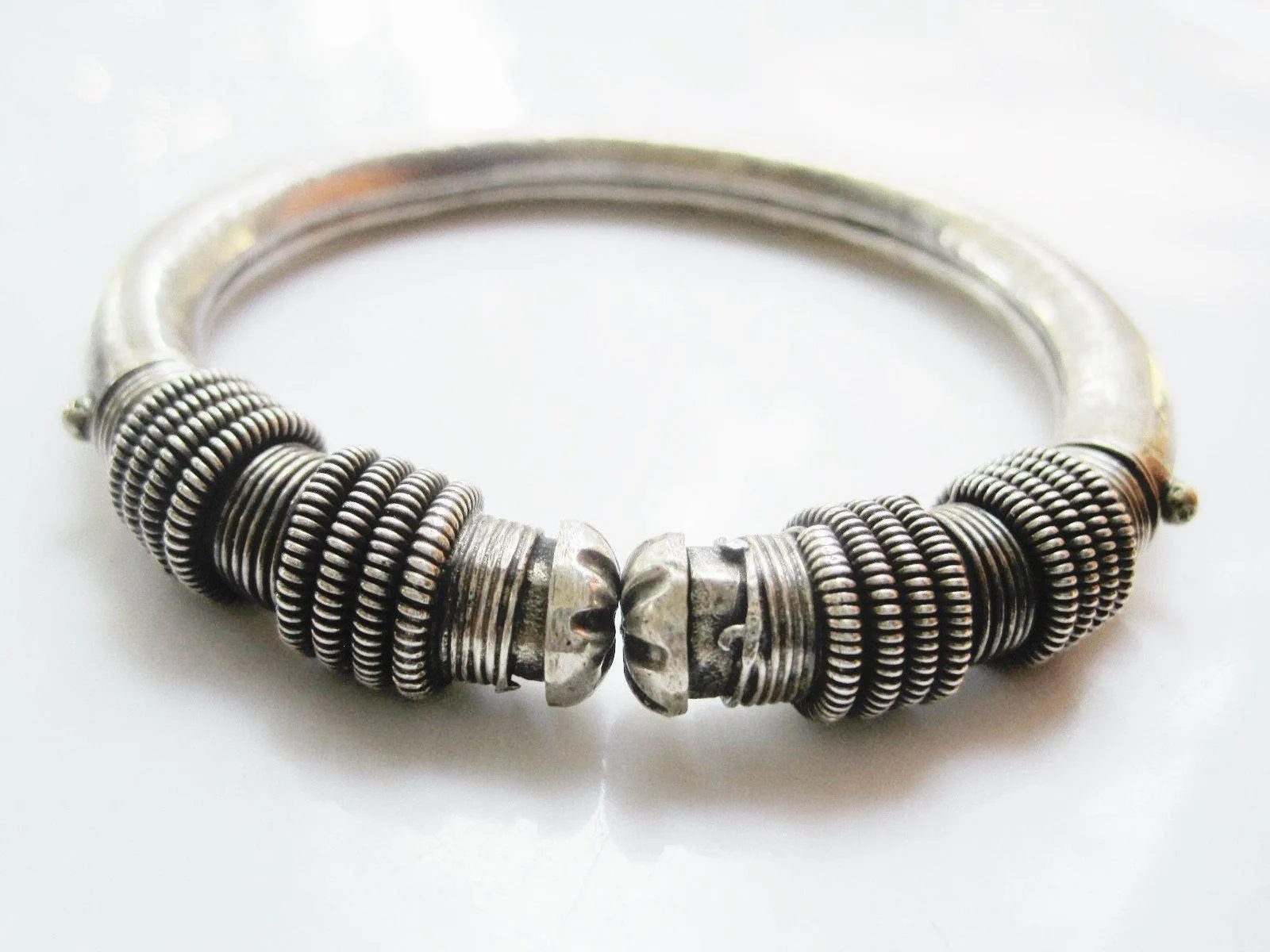 Indian Silver Bangles, Rajasthani Jewelry, Vintage Tribal Bracelet