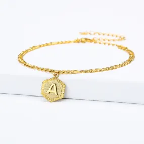 Initial Letter Anklet With Resizable Chain- Best Christmas Gifts For Girlfriend