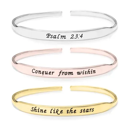 Inspirational Bangle- Rose Gold Plated