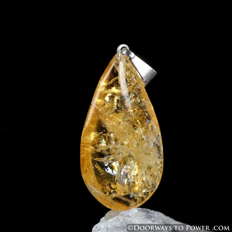 John of God Citrine Quartz Abundance Crystal Drop Pendant