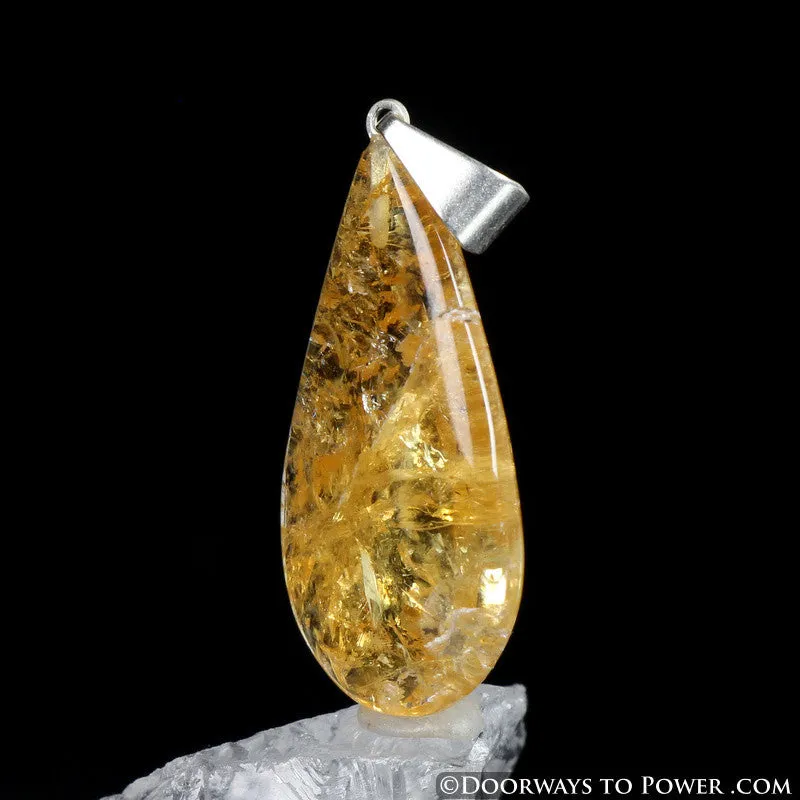 John of God Citrine Quartz Abundance Crystal Drop Pendant