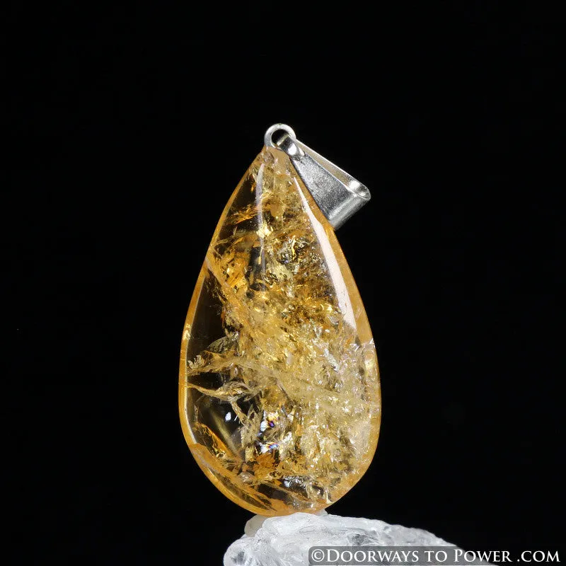 John of God Citrine Quartz Abundance Crystal Drop Pendant