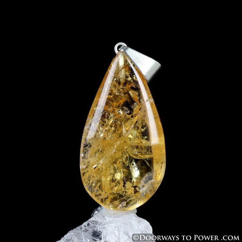 John of God Citrine Quartz Abundance Crystal Drop Pendant