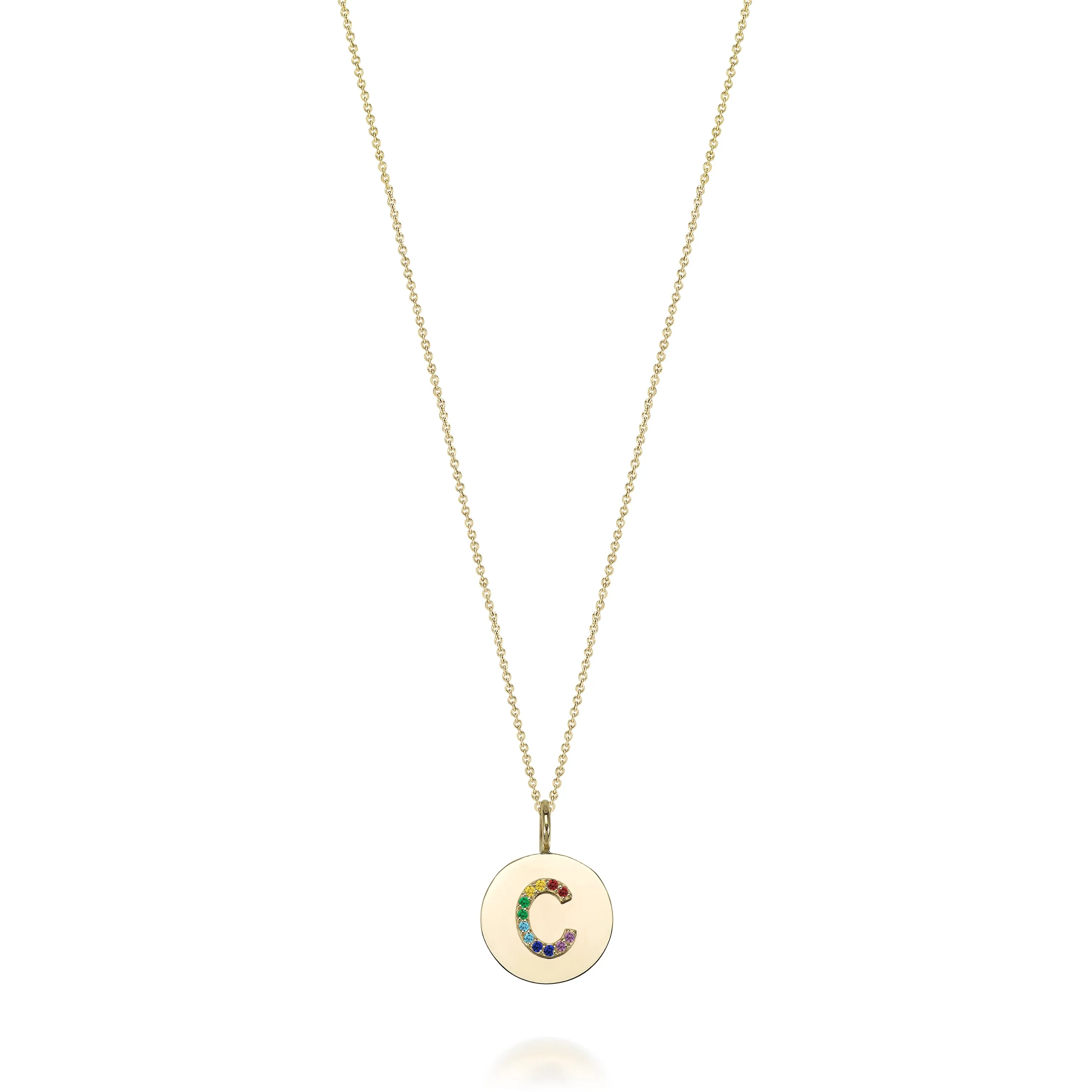 KARI INITIAL DIAMOND MEDALLION NECKLACE