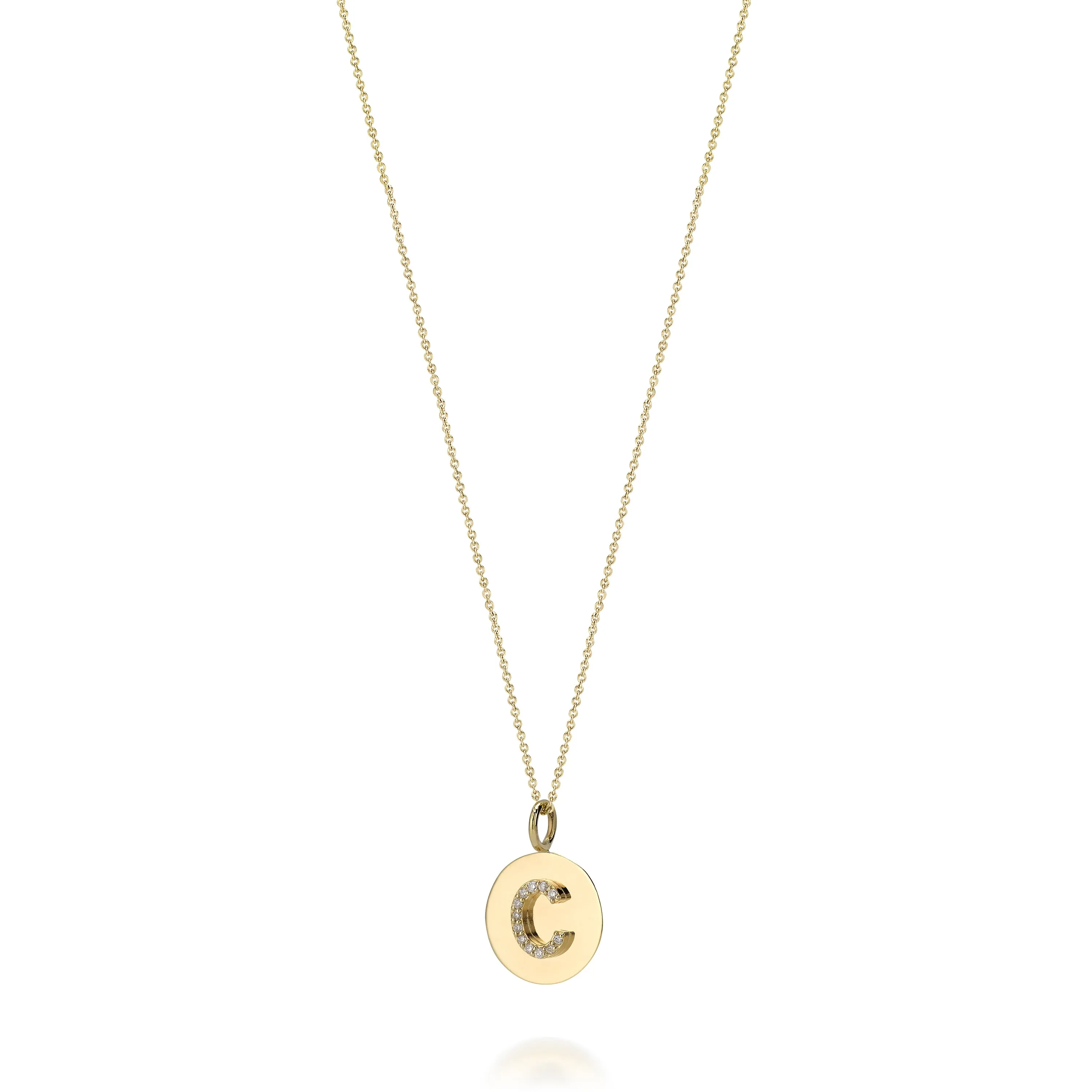 KARI INITIAL DIAMOND MEDALLION NECKLACE