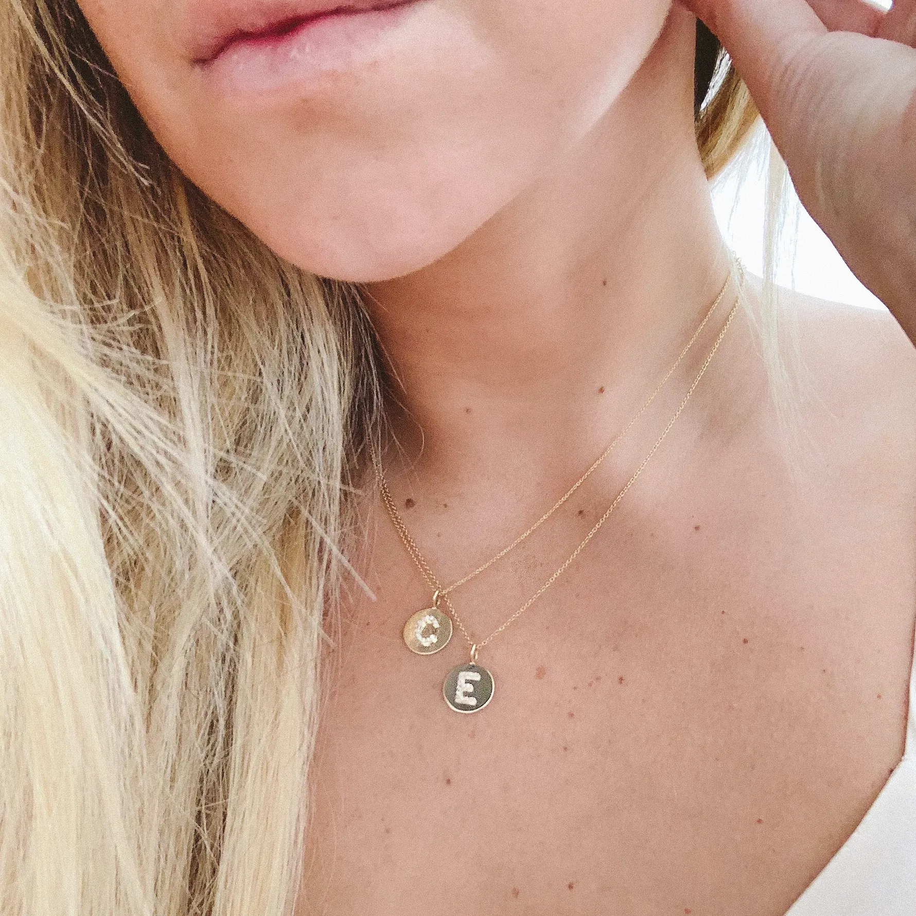 KARI INITIAL DIAMOND MEDALLION NECKLACE