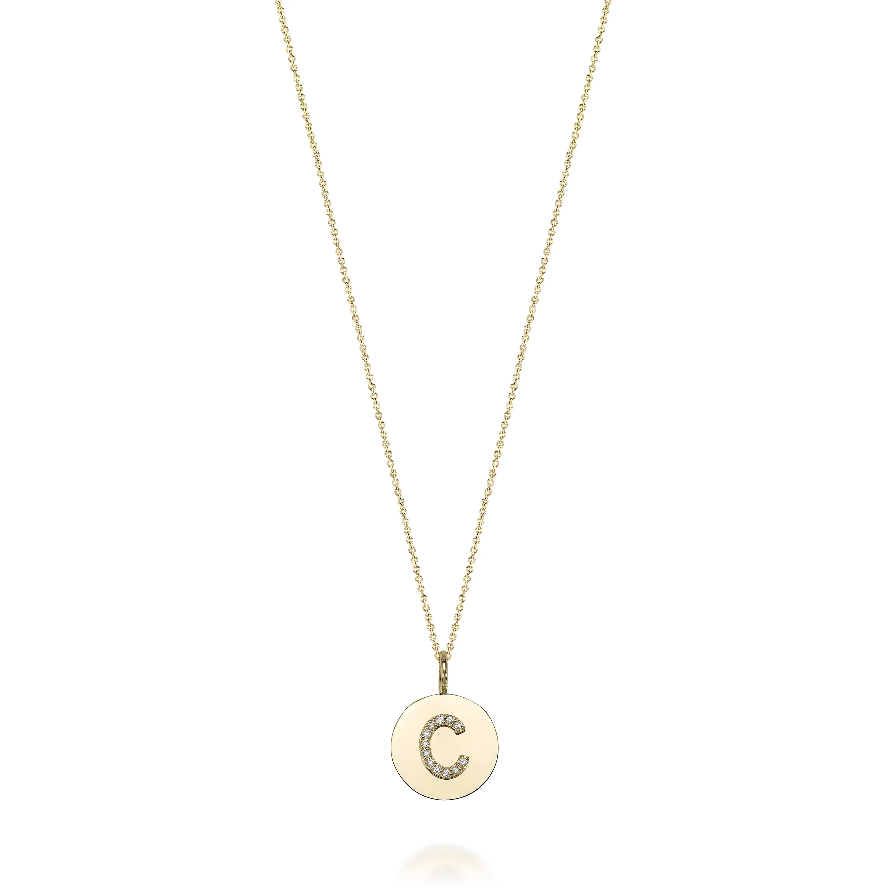 KARI INITIAL DIAMOND MEDALLION NECKLACE