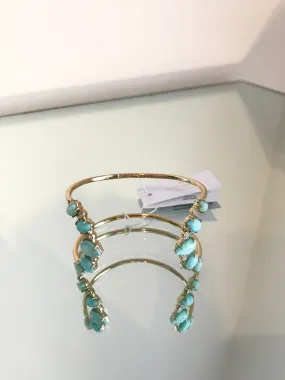 KATE SPADE Mint Blue Green Sea Stone Open Bangle Bracelet