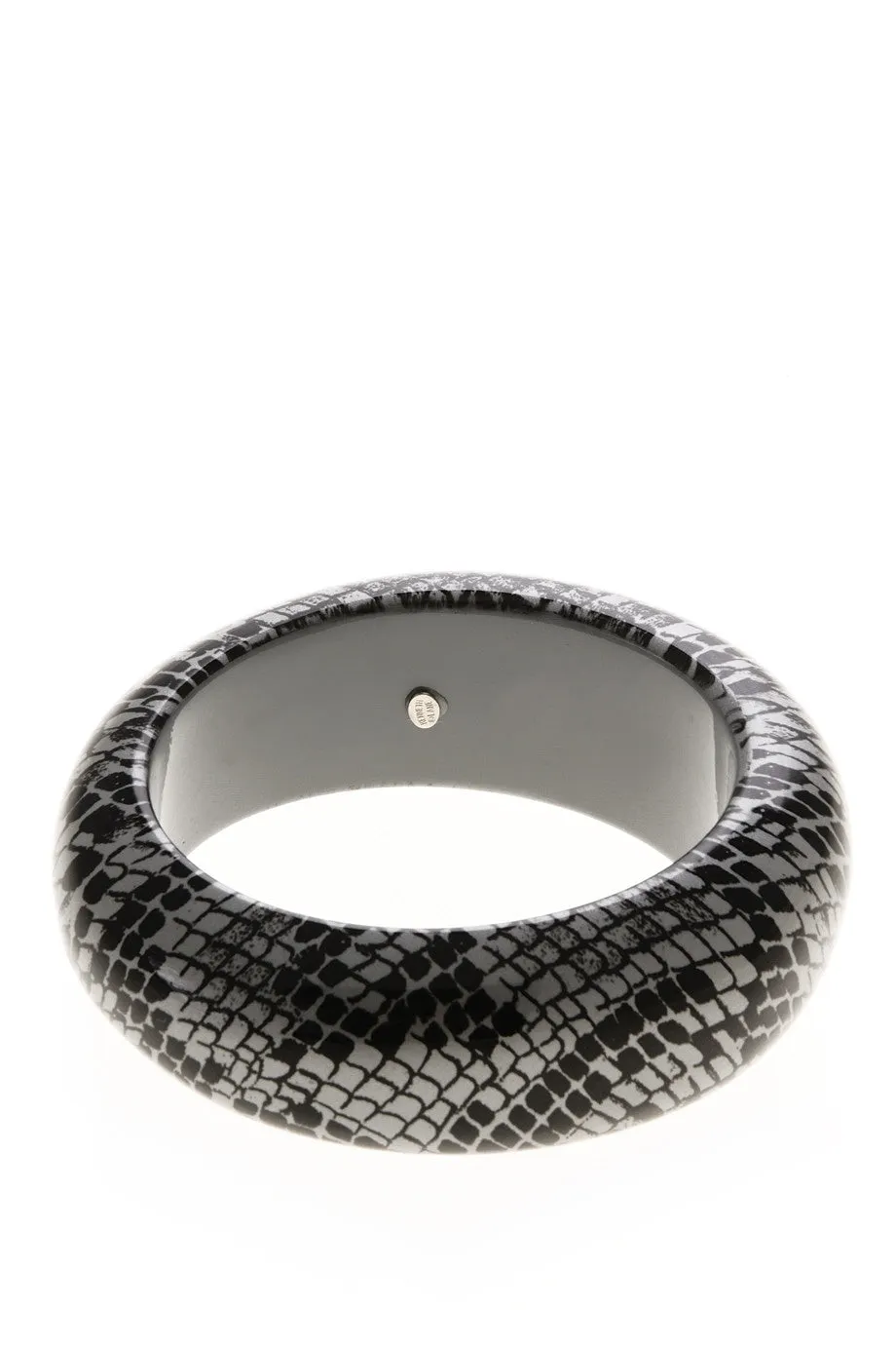 KENNETH JAY LANE SNAKESKIN Silver Resin Bangle