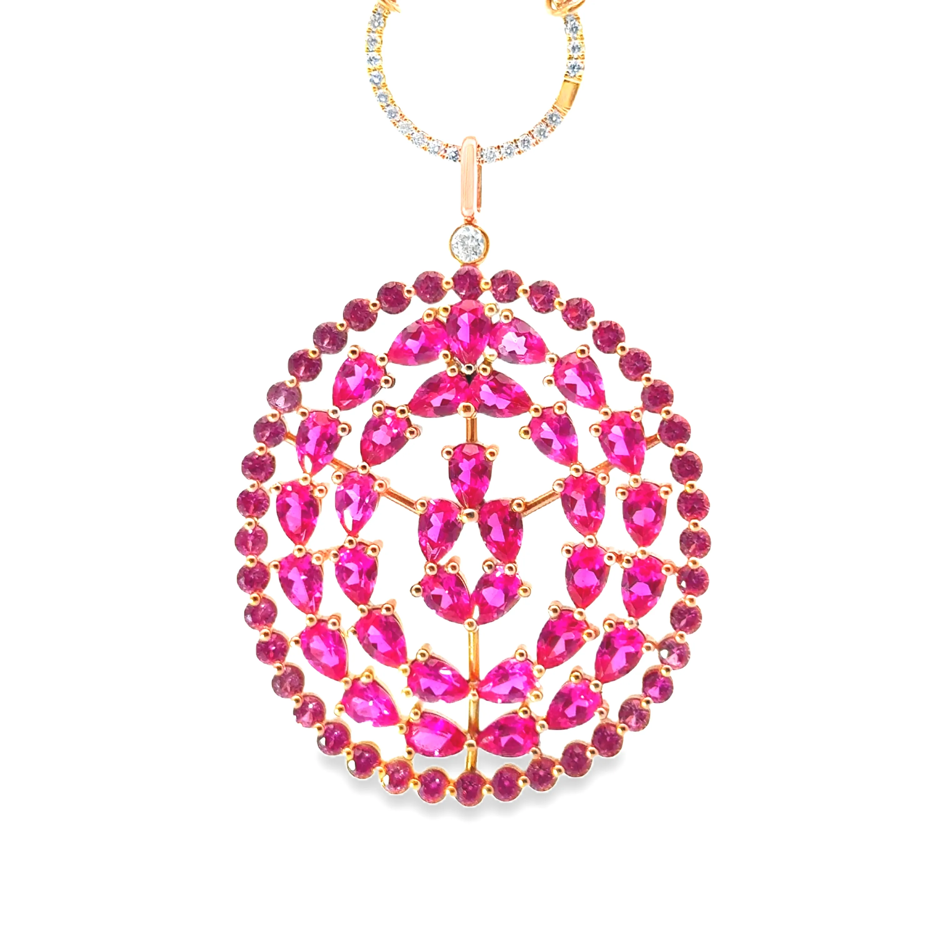 Lab Grown Pink Sapphire Pendant Necklace