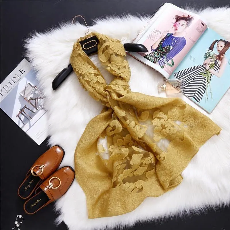 Lace Silk Wrap Scarf