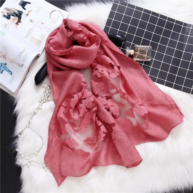 Lace Silk Wrap Scarf