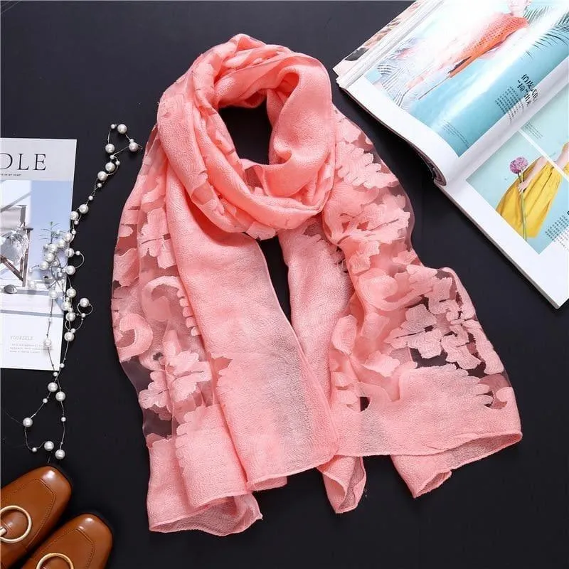 Lace Silk Wrap Scarf