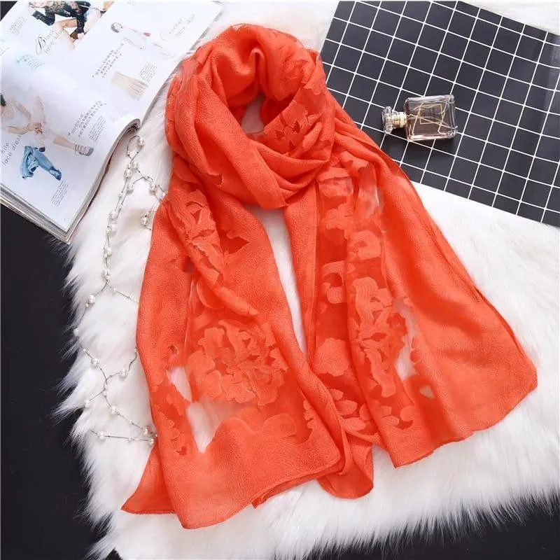 Lace Silk Wrap Scarf