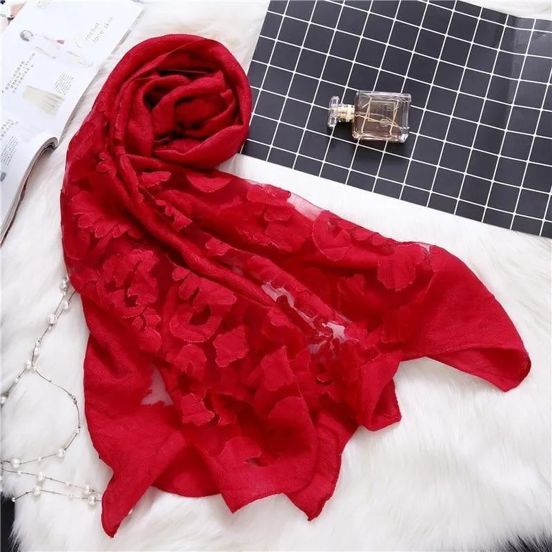 Lace Silk Wrap Scarf