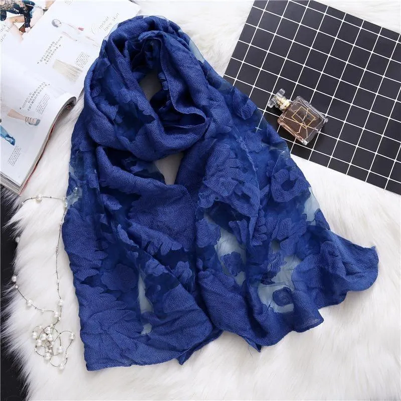 Lace Silk Wrap Scarf