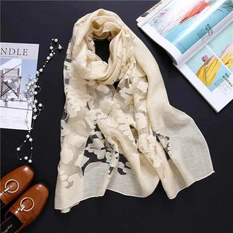 Lace Silk Wrap Scarf