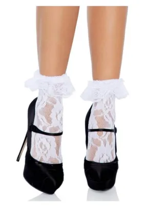 Leg Avenue Lace Anklet with Ruffles