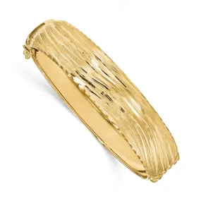 Leslie 14k Yellow Gold Polished Textured Bangle