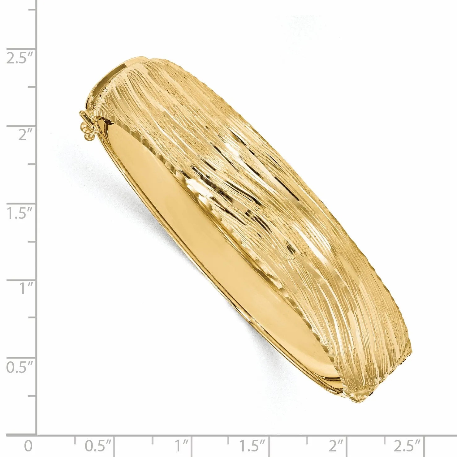 Leslie 14k Yellow Gold Polished Textured Bangle