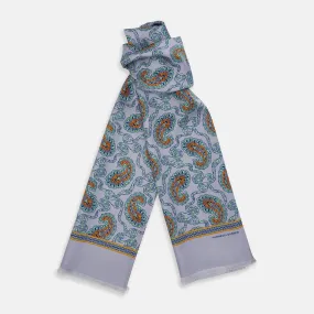 Light Blue Paisley Silk Lawton Scarf