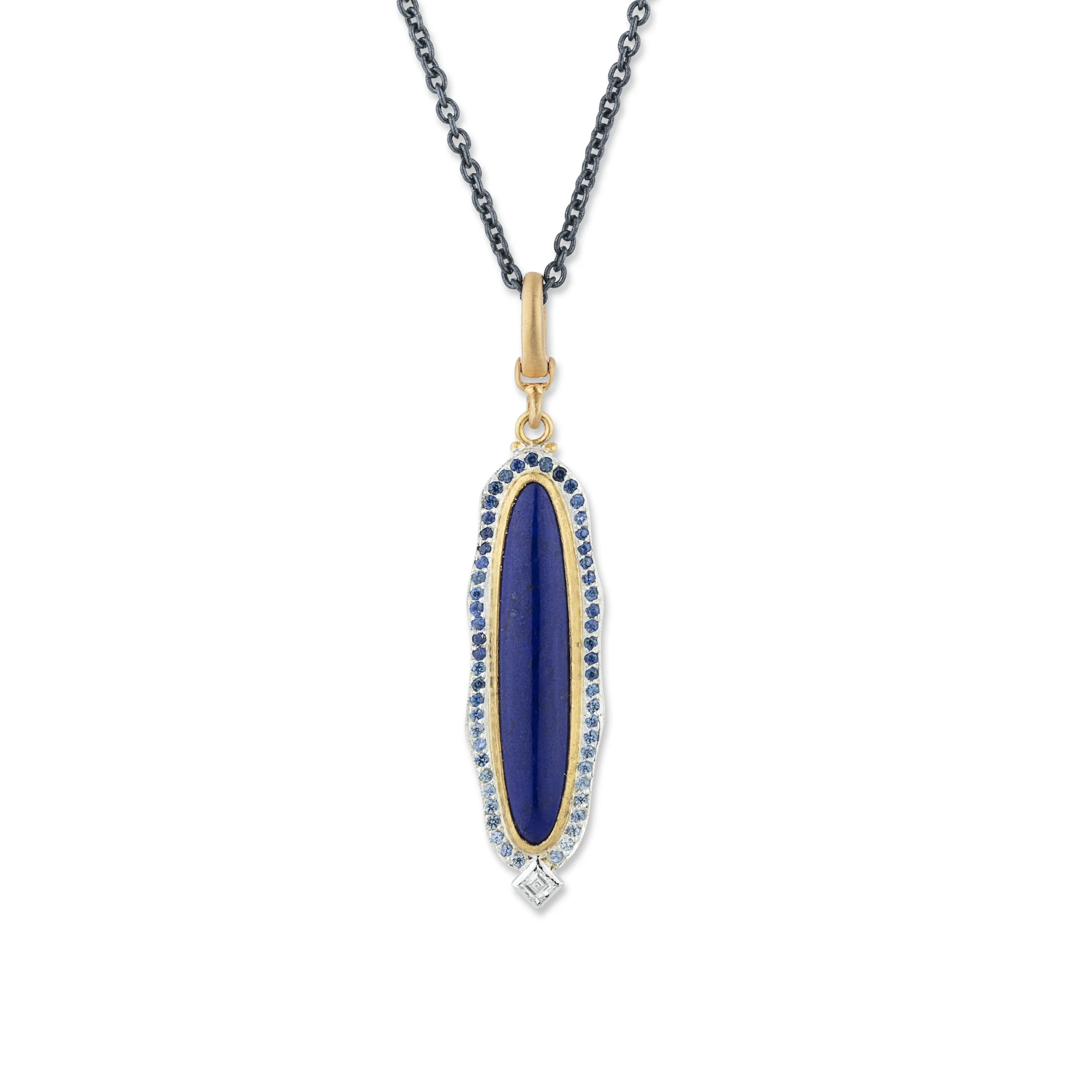 Lika Behar Lapis Pendant with Sapphire Accents