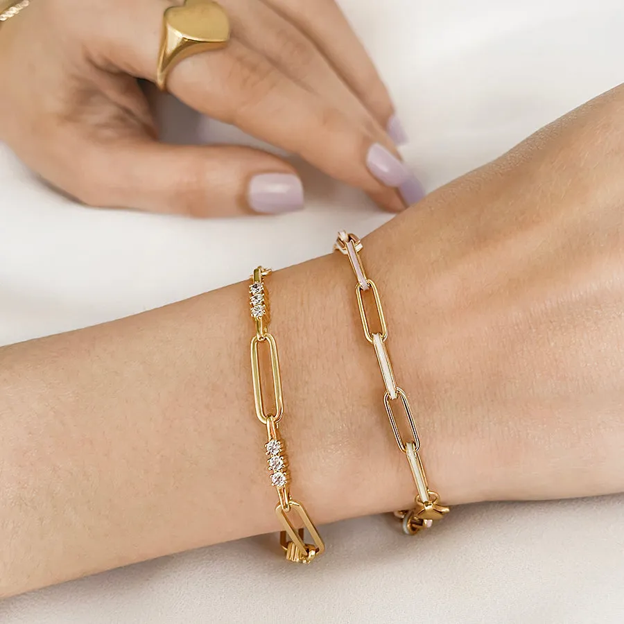 Link Topaz 14K Gold Vermeil Bracelet