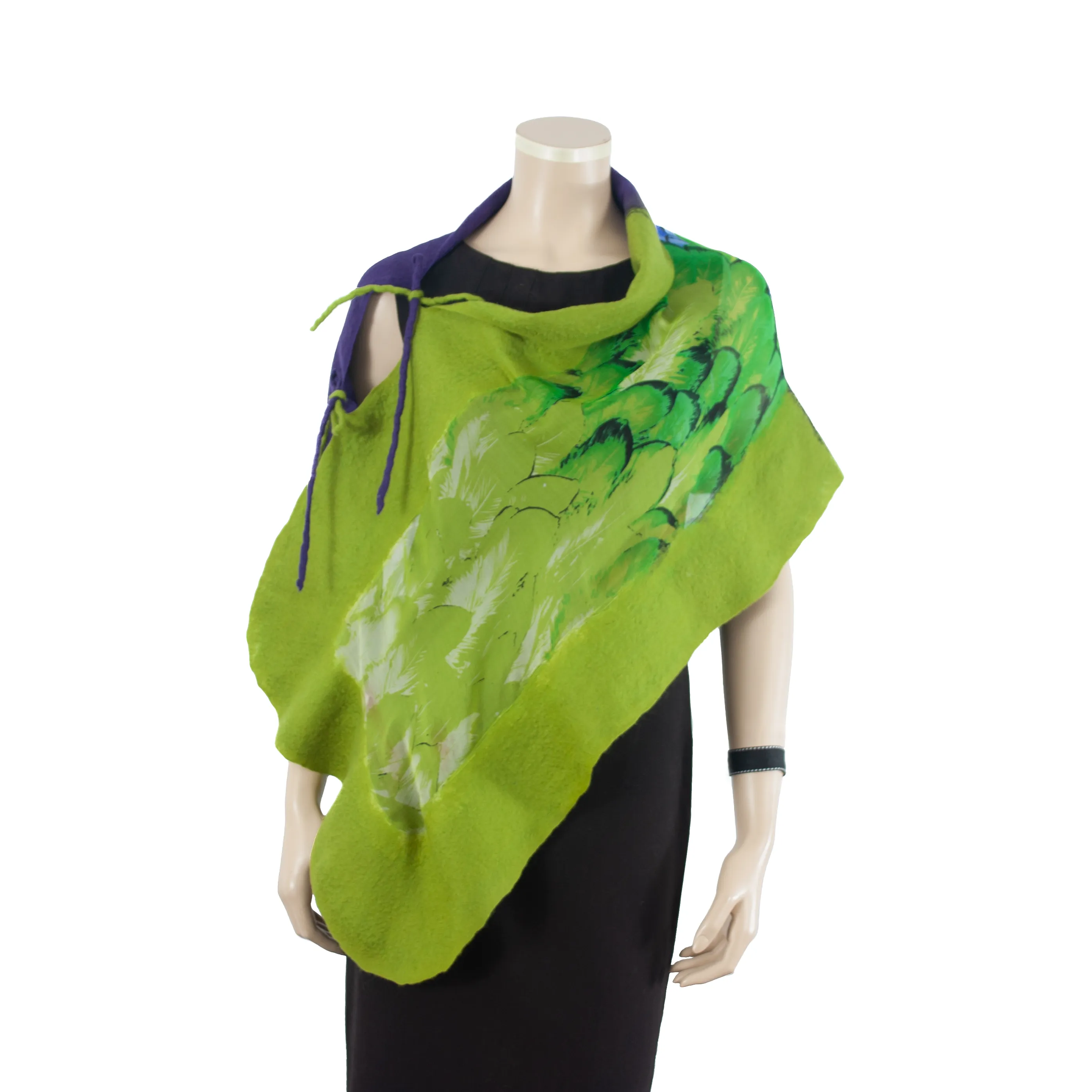 Linked green purple scarf #140-40