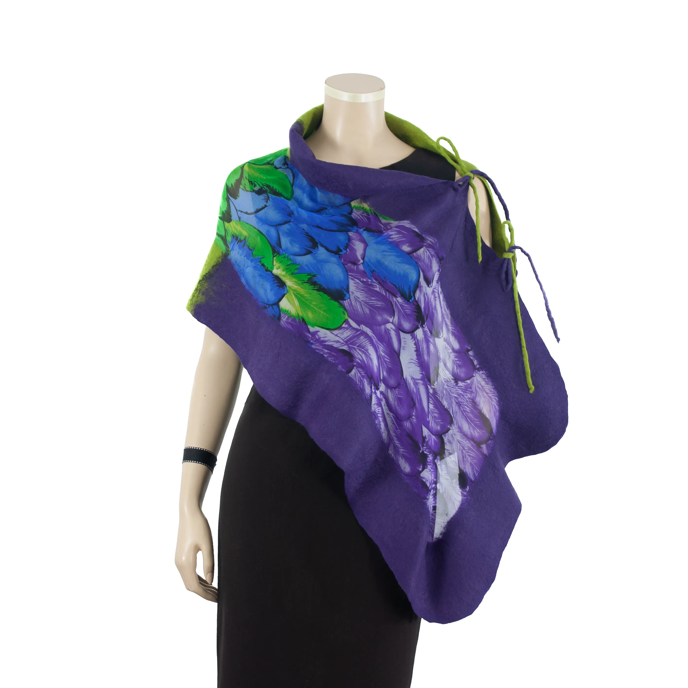 Linked green purple scarf #140-40