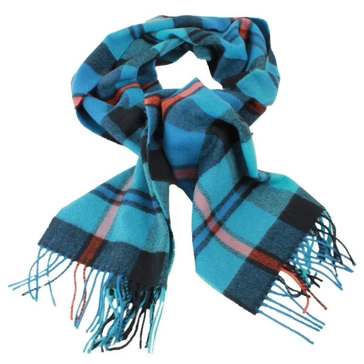 Locharron of Scotland Darwin Macorquodale Ancient Tartan Oversized Lambswool Scarf - Blue/Black/Red