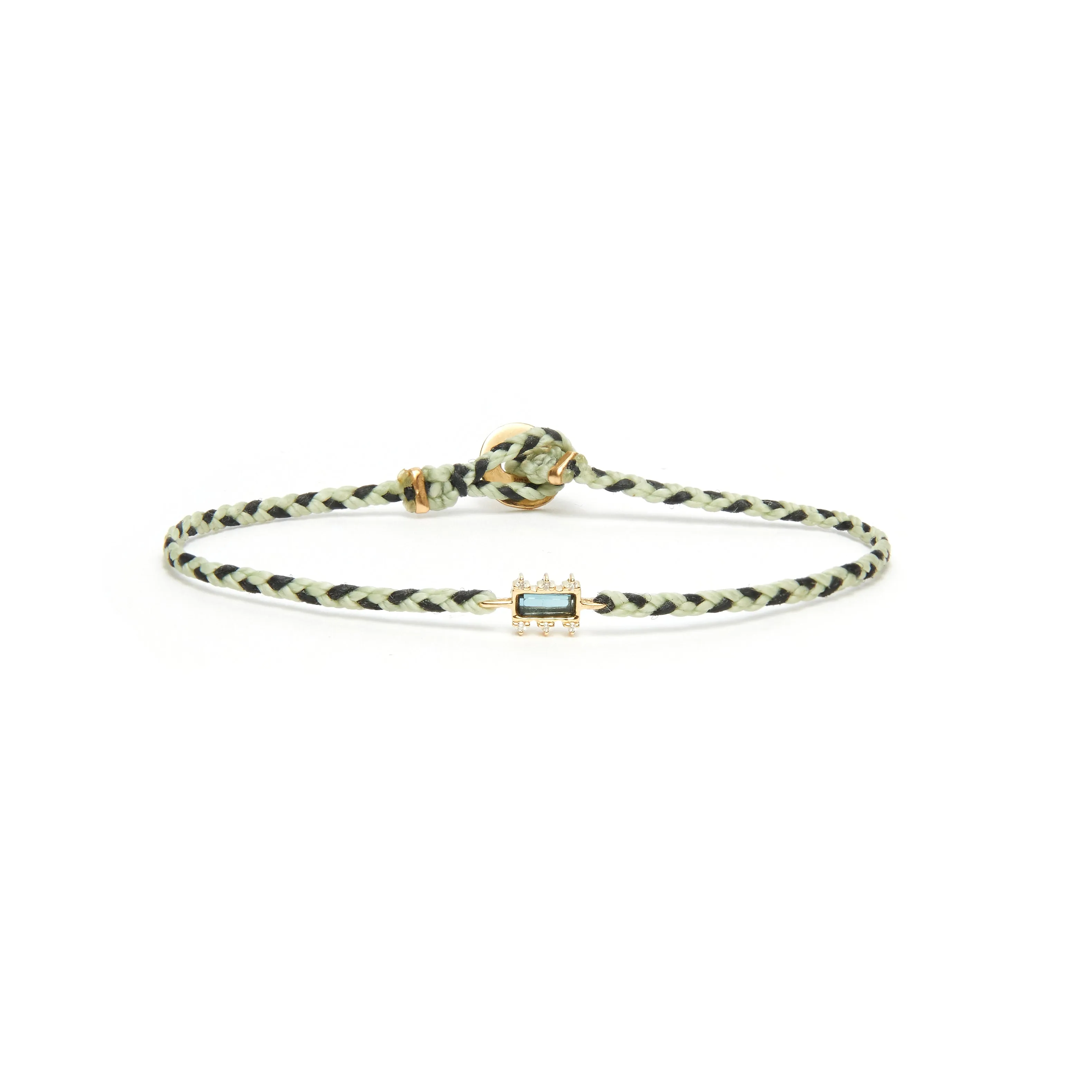 London Blue Topaz Mosaic Charm Signature Bracelet in Sage & Black