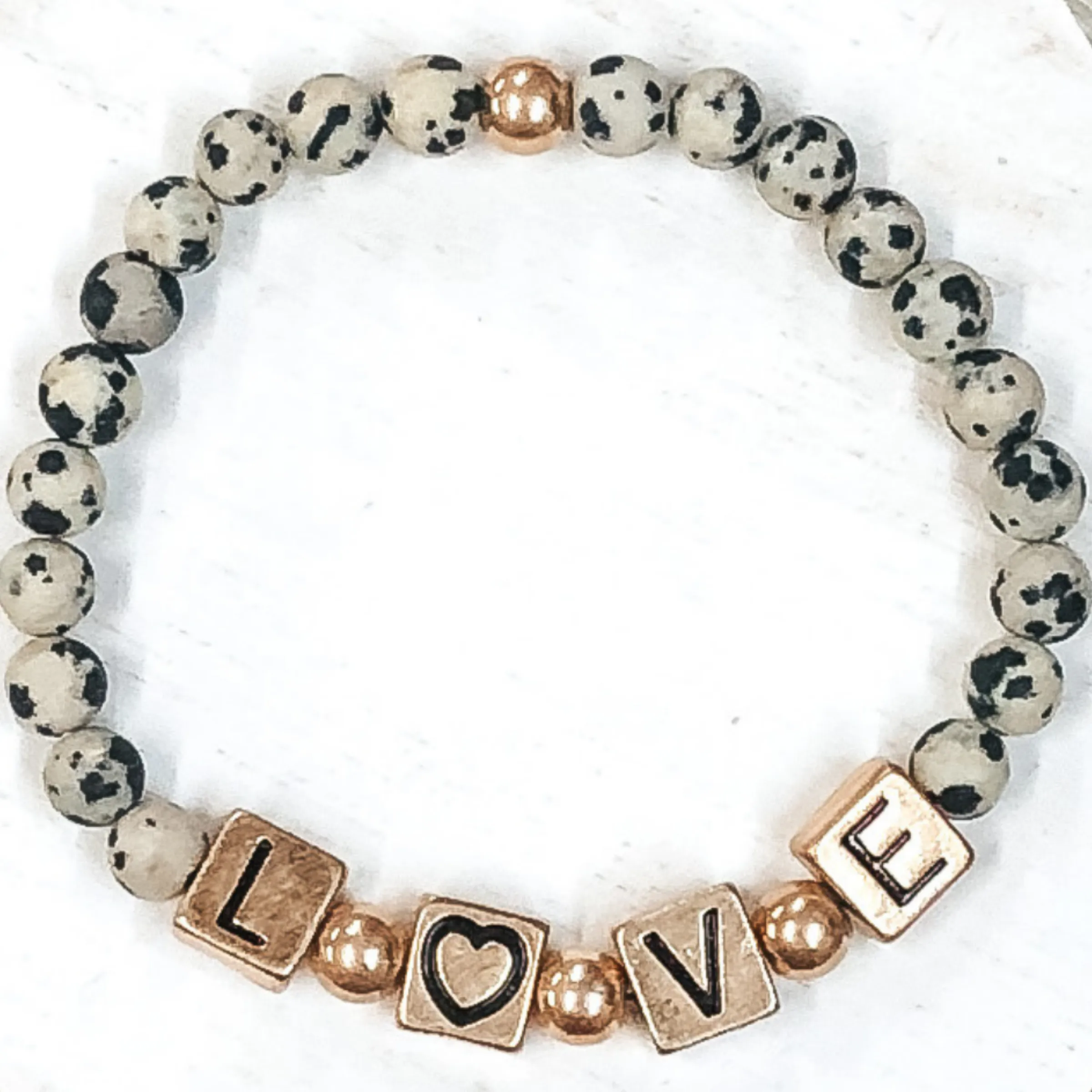 Love Yourself Bracelet in Ivory/Black