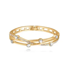 Lovers Crossing Bangle Embellished With SWAROVSKI Crystals Gold