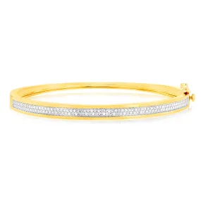 Luminesce Lab Grown 1/2 Carat Diamond Bangle in 9ct Yellow Gold