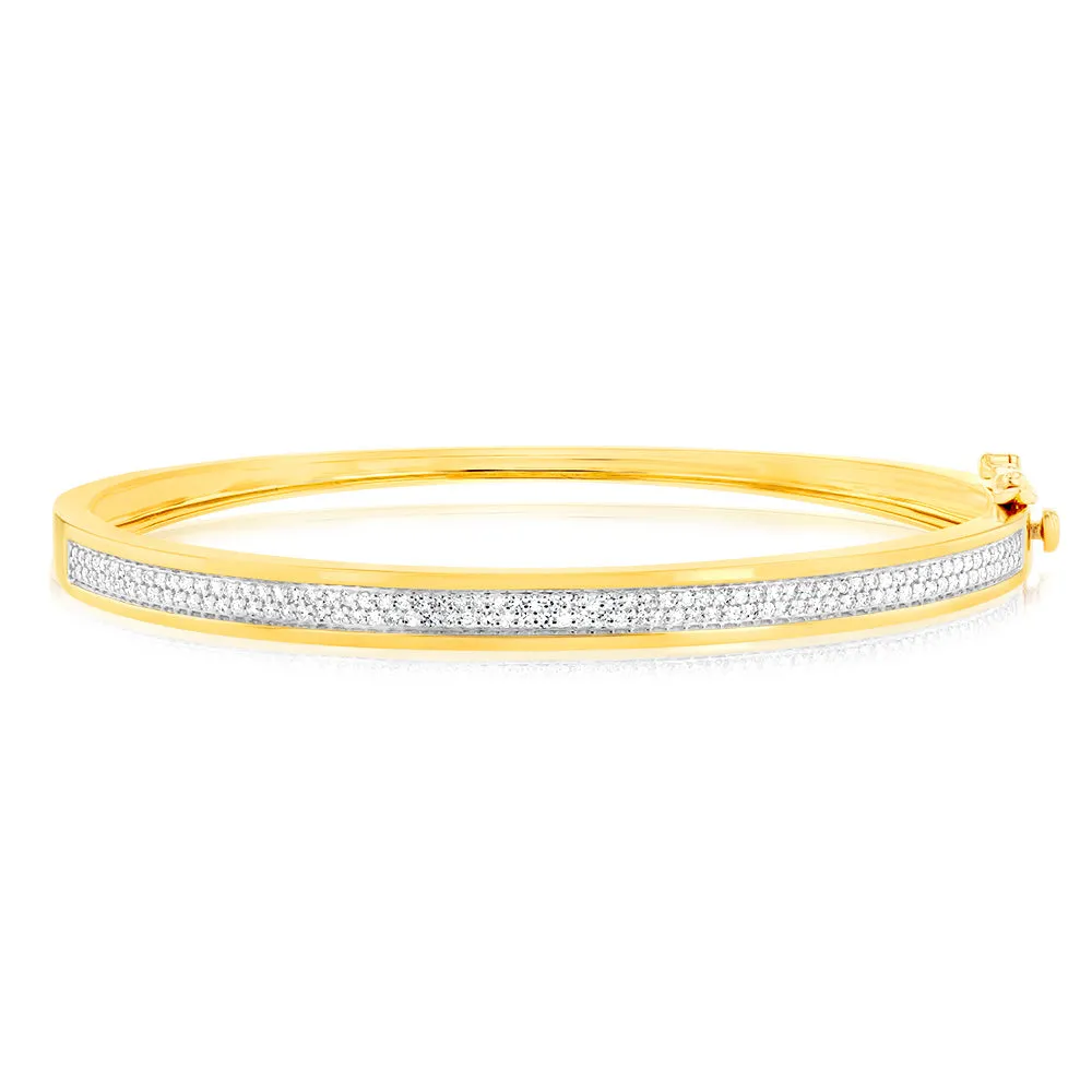 Luminesce Lab Grown 1/2 Carat Diamond Bangle in 9ct Yellow Gold