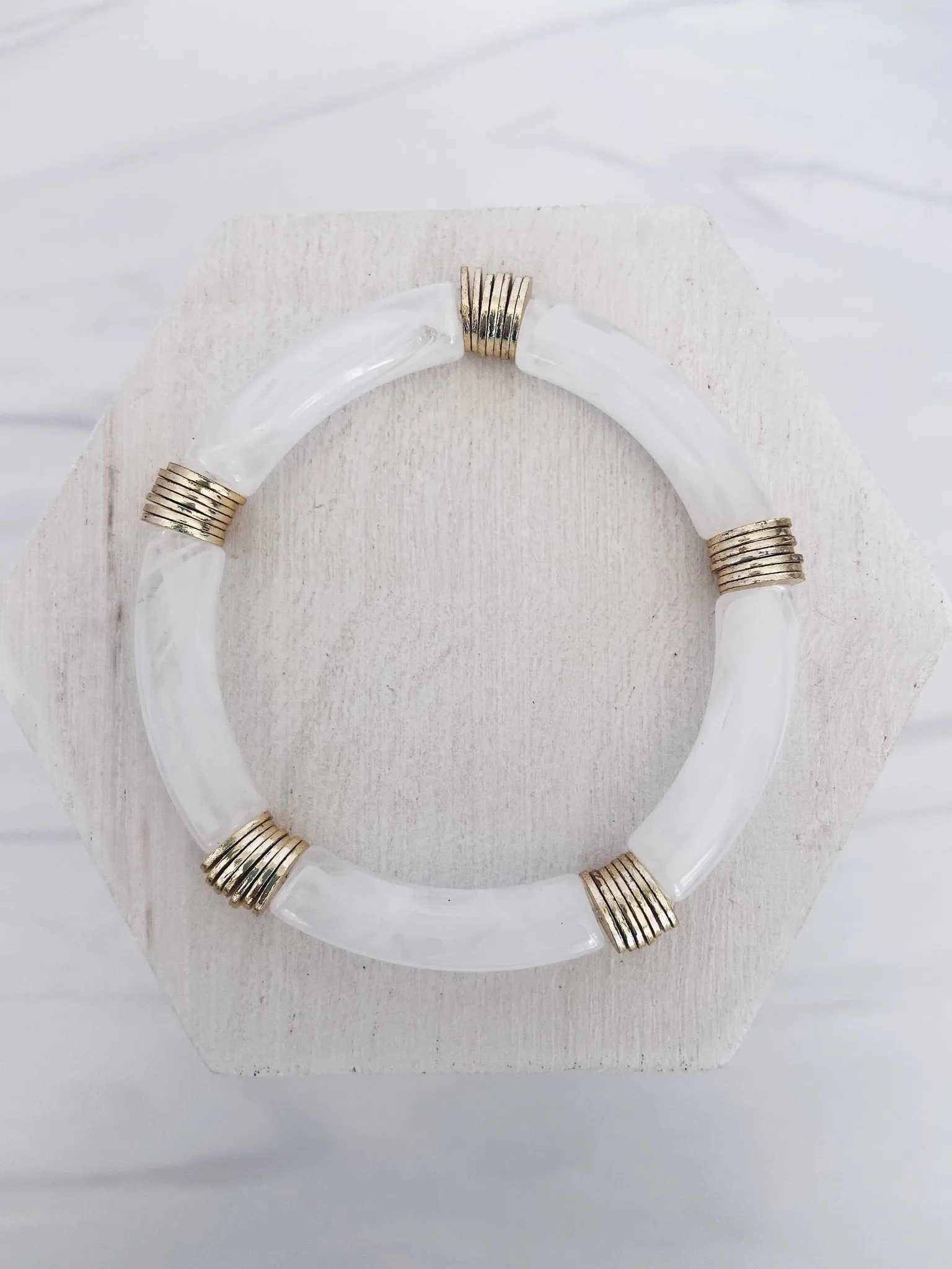 Mac and Ry -  Laguna Beach Bracelet in White Marble