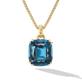 Marbella Pendant in 18K Yellow Gold with Hampton Blue Topaz, 22mm