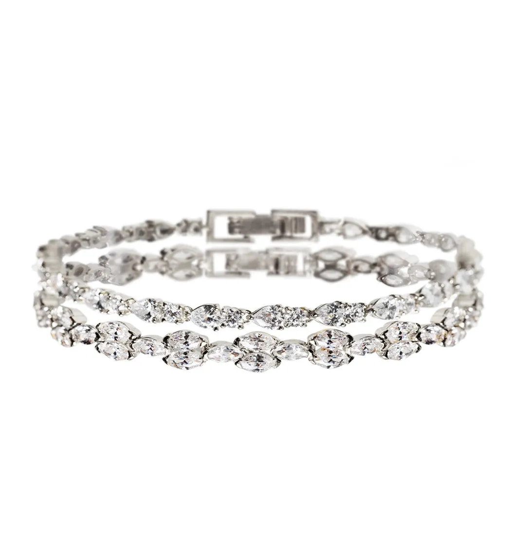 Marquise Deco & Mosaic Crystal Tennis Bracelets