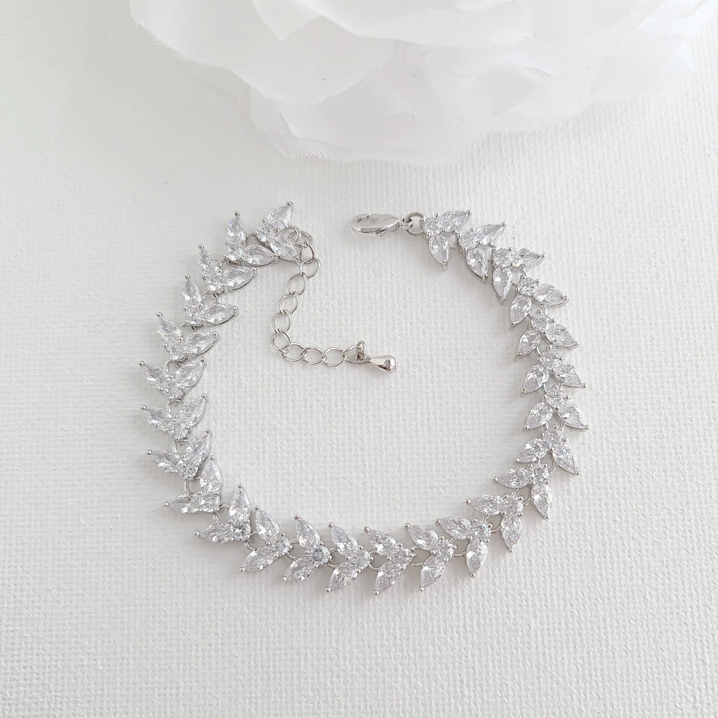 Marquise Tennis Bracelet in Cubic Zirconia-Katie