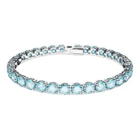 Matrix Rhodium Plated Round Cut Blue Bracelet