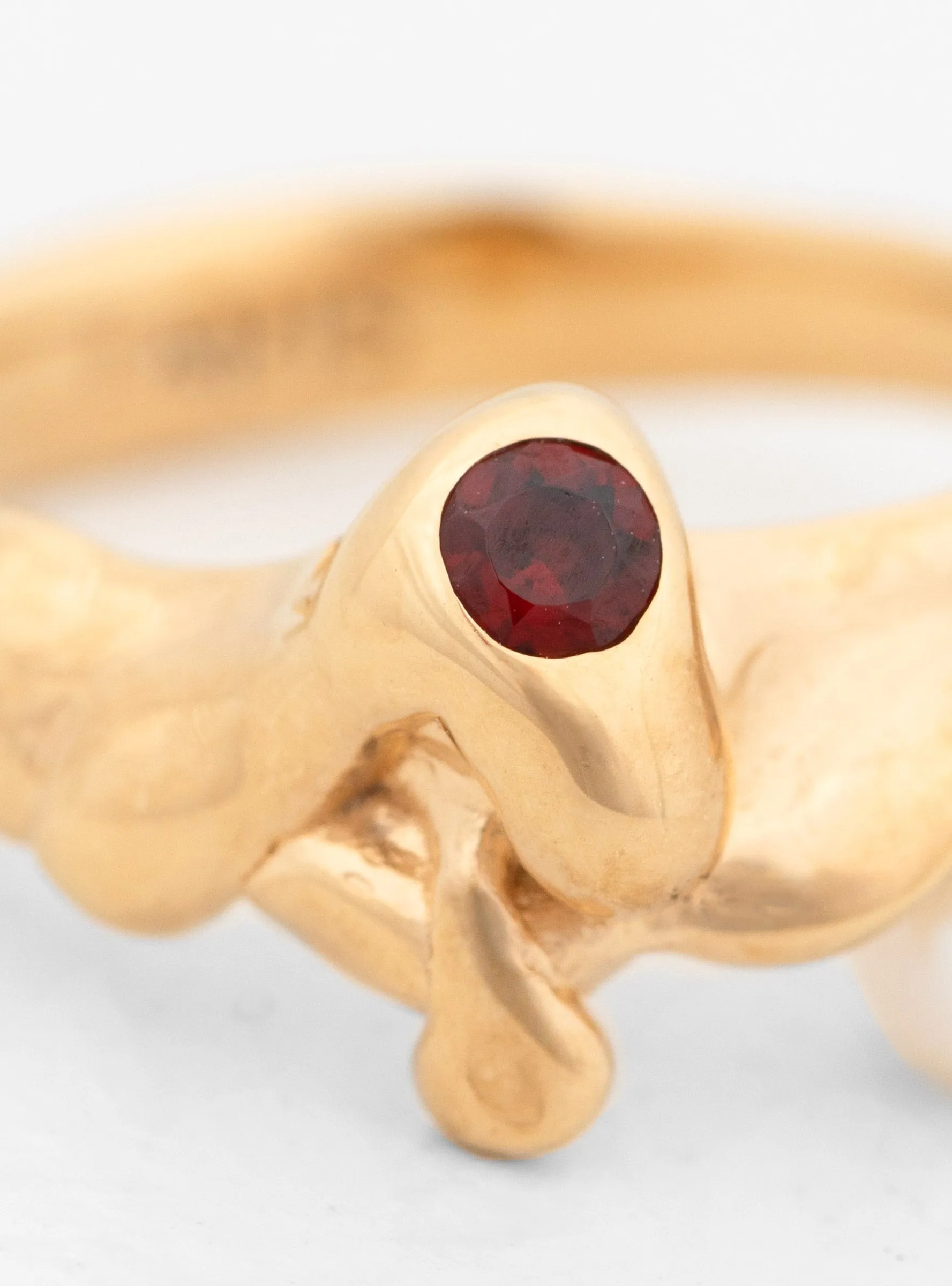 Menage Gold-Plated Ring Citrine & Garnet